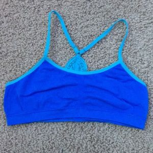 Bra - Kids S - Blue and Teal - Lace Racer Back